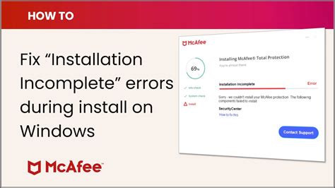Installation Incomplete error when installing on Windows .
